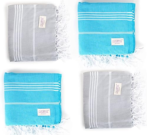 Miniatura 10 de Toalla de playa turca, toalla de algodón exuberante, de secado rápido, suave, absorbente, sin arena, para adultos, uso en piscina, baño, viajes,