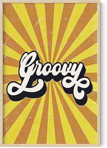 Miniatura 76 de HAUS AND HUES Pósteres Groovy - Arte de pared retro de los años 70, decoración de habitación hippie, carteles trippy para dormitorio, póster Rays