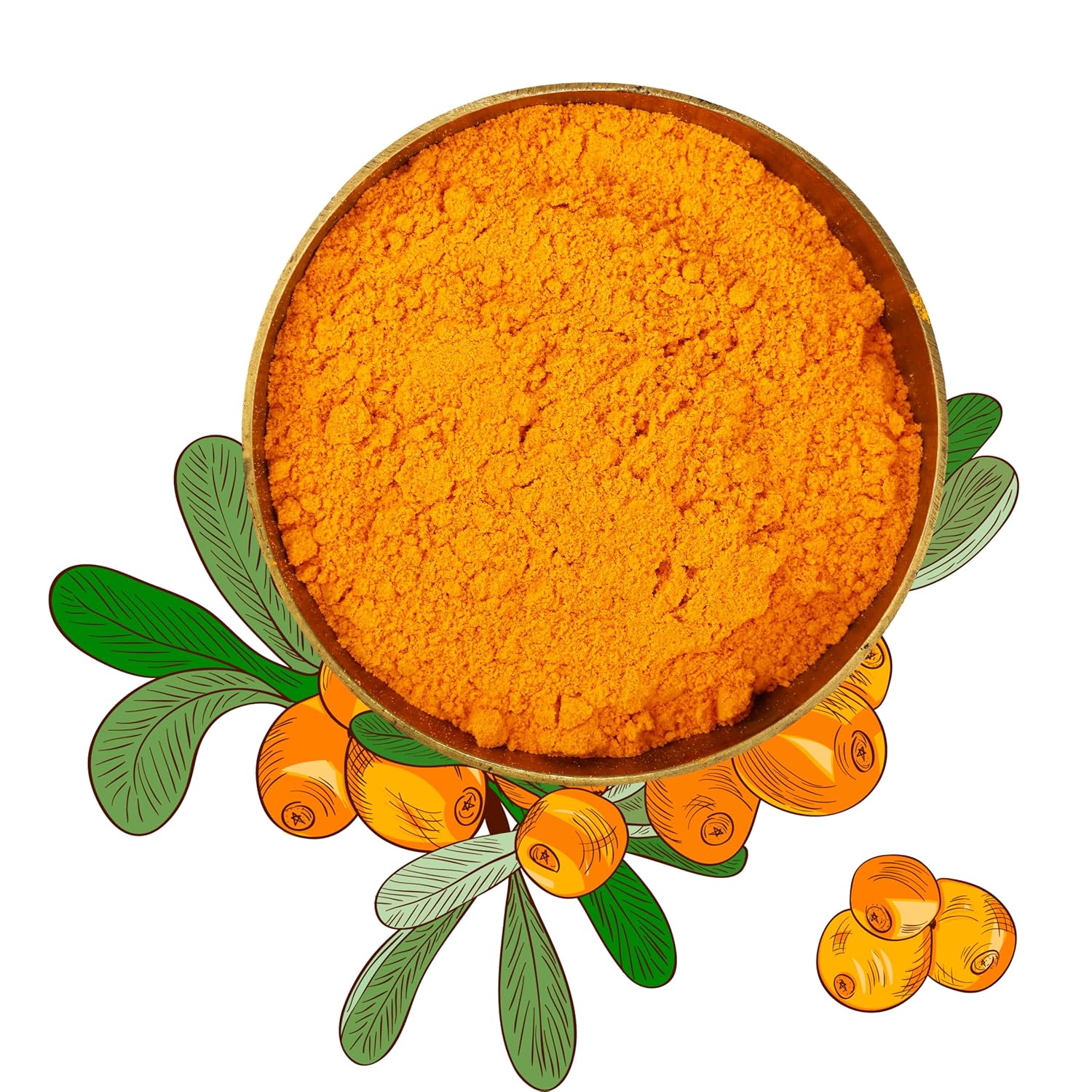CONSA Organic Sea Buckthorn Berry Powder (200 Gram) - 100% Pure Sea Buckthorn Powder - Source of Various Vitamins & Minerals CONSA Organic Sea Buckthorn Berry Powder (200 Gram) - 100% Pure Sea Buckthorn Powder - Source of Various Vitamins & Minerals