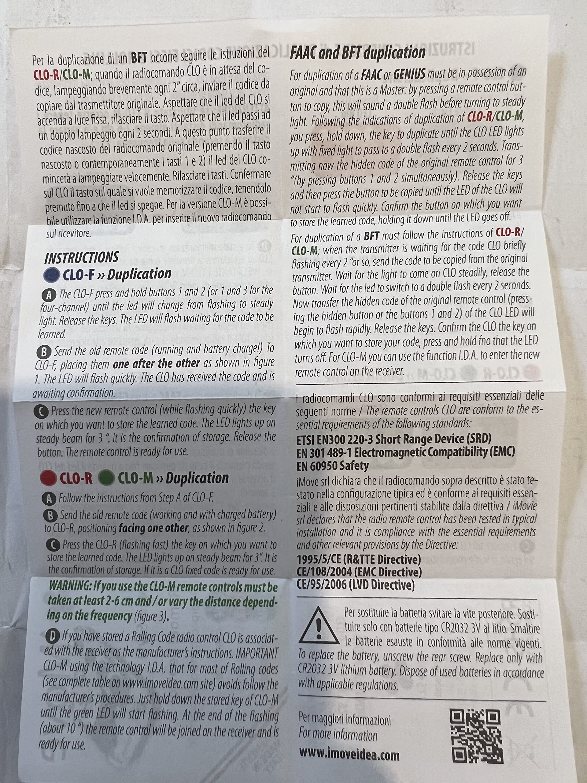 Télécommande universelle 433 MHZ Doubleur codes fixes et Rolling Code sur le même en intelligent télécommande (Noir