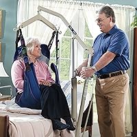 Vista 2 de Invacare Elevador hidráulico ligero para pacientes, blanco, capacidad de peso de 450 libras, 9805P, beige