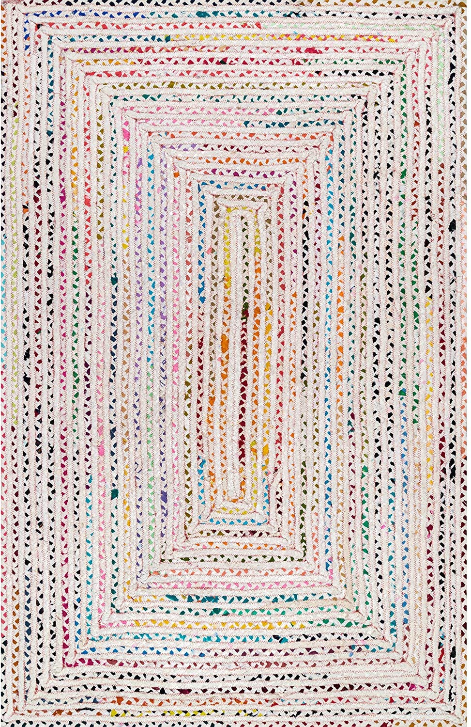 Tapis carré en Coton tissé à la Main pour Salon (120 x 120 cm)