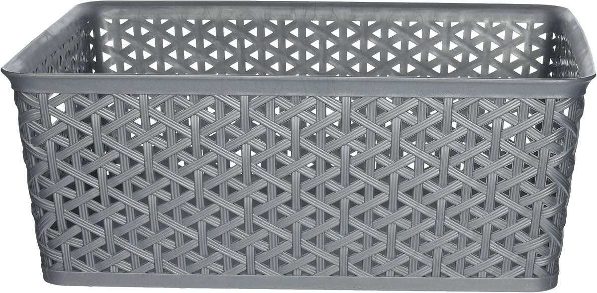 Whitmor Resin Form Tote, Medium, Silver