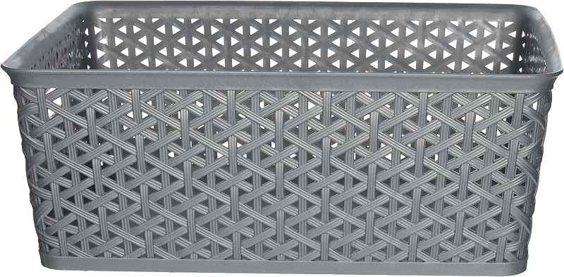 Whitmor Resin Form Tote, Medium, Silver