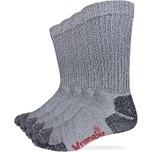 Wrangler Mens Ultra Dri Everyday Rib Crew Work Boot Socks 4-Pack