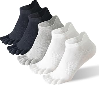 Toe Socks Women, Ankle Cotton Five Fingers Socks for Running