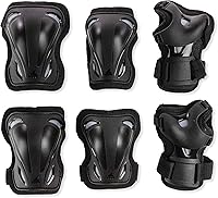 Rollerblade Skate Gear 3-Pack: Knee Pads, Elbow Pads, Wrist Guards for Inline Skating & Multi-Sport Protection - Unisex Black