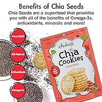 Vista 3 de Audrey's Galletas de chía (almendra, paquete de 2) - Natural, antioxidantes, omega-3, sin OMG