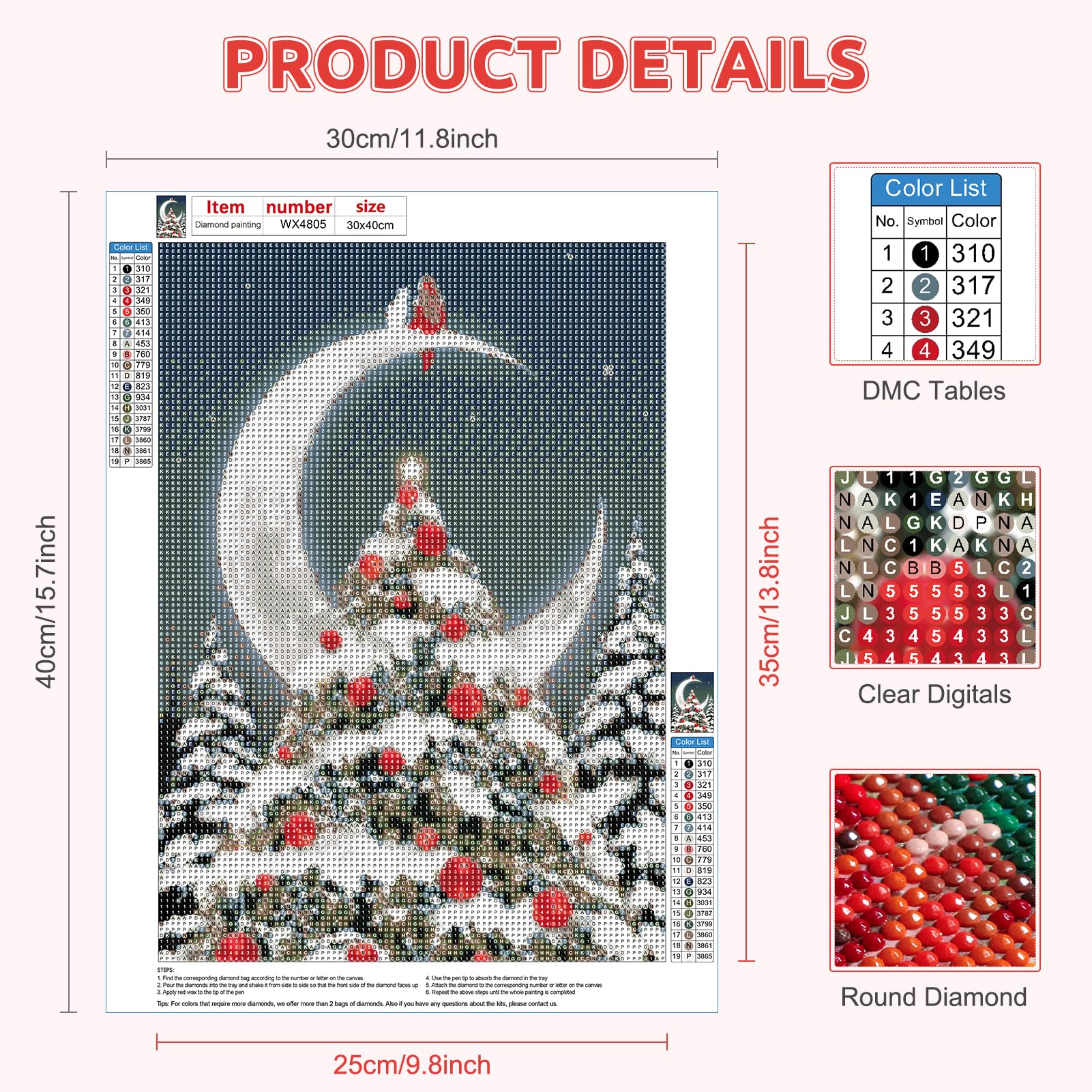 Askkqtx Kit Diamond Painting Natalizio Per Adulti: Albero Di Natale E Casa Invernale. Fai Da Te 5D, Per Principianti, Decorazione Da Parete.