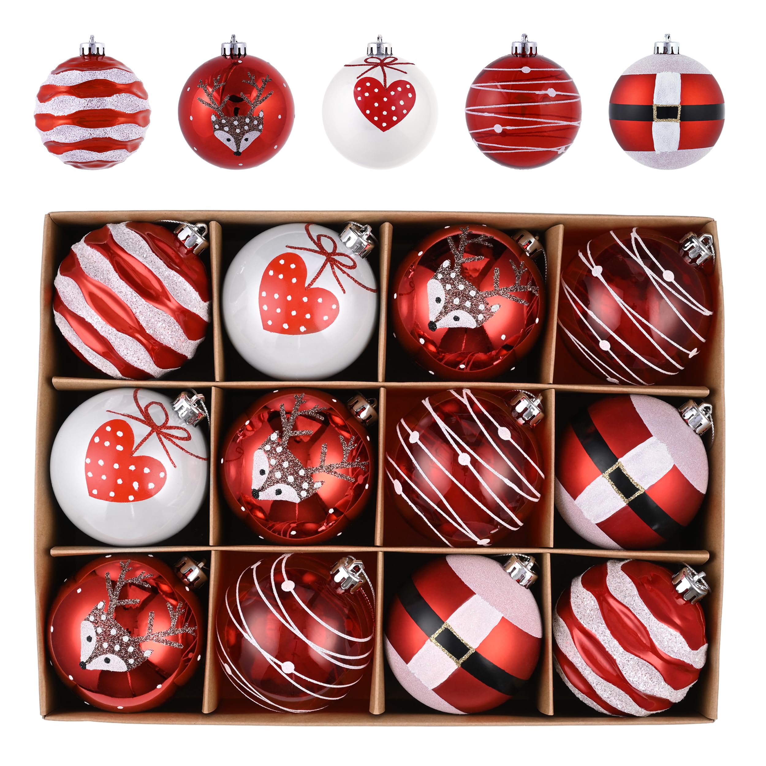 20 Boules De Noël En Plastique Blanc Or – 5 Cm Avec Crochet – Décoration Élégante Pour Sapin