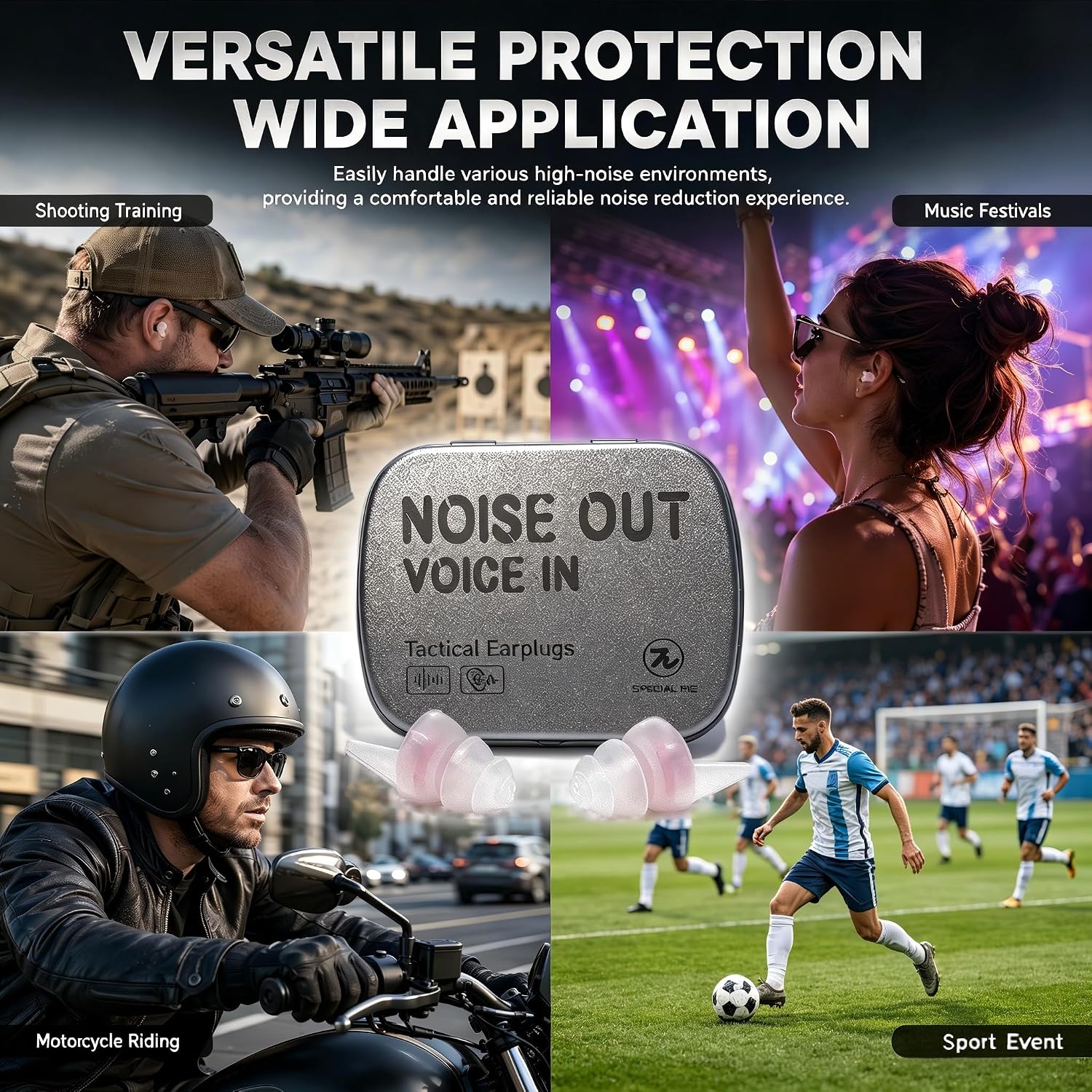 Shooting Ear Plugs with Impulse Noise Reduction, 30 dB NRR Filtered Hearing Protection - Silicone & Reusable Ear Plugs for Outdoor Shooting, Firing Range & Hunting