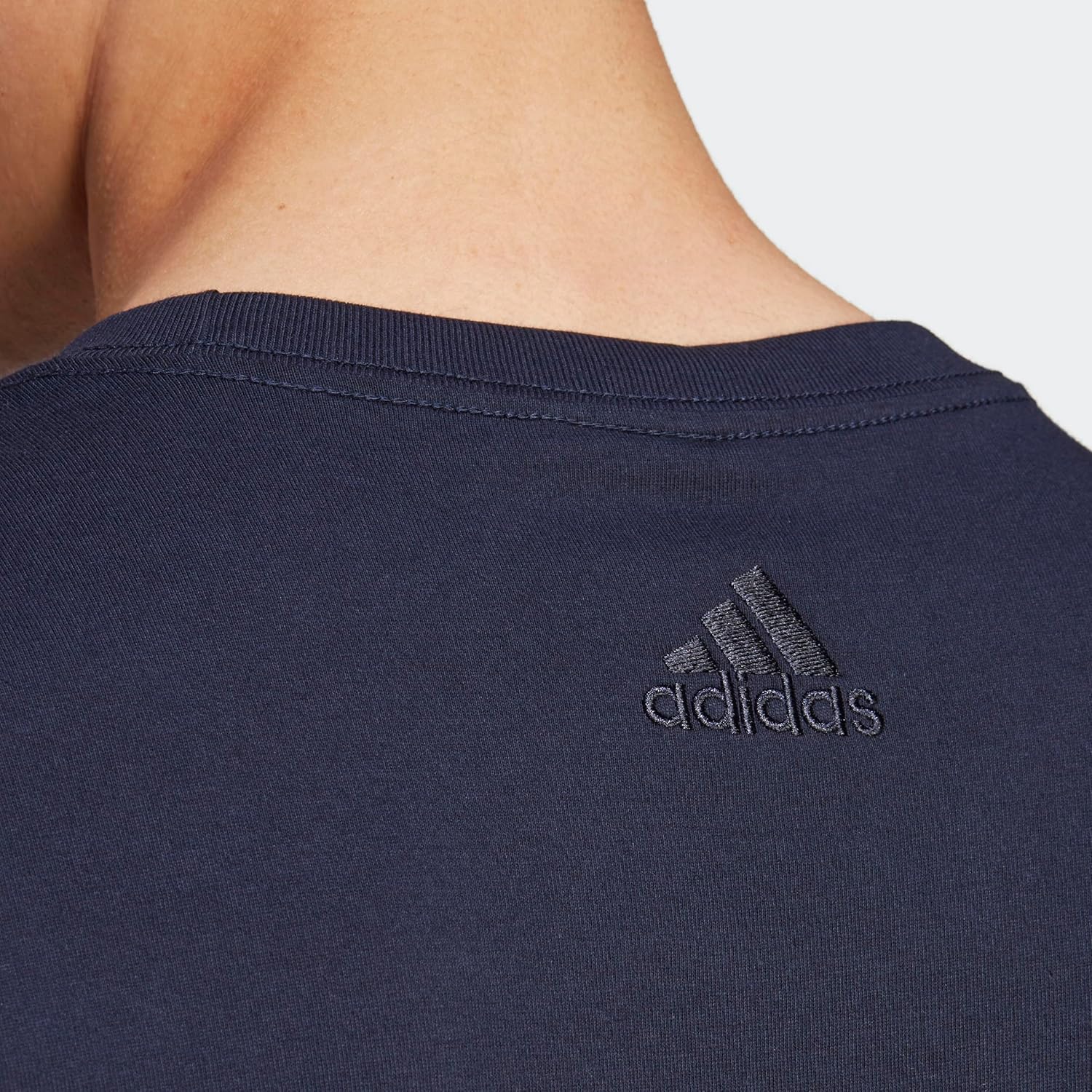 adidas Mens Essentials Single Jersey Linear Embroidered Logo T-Shirt - Image 3