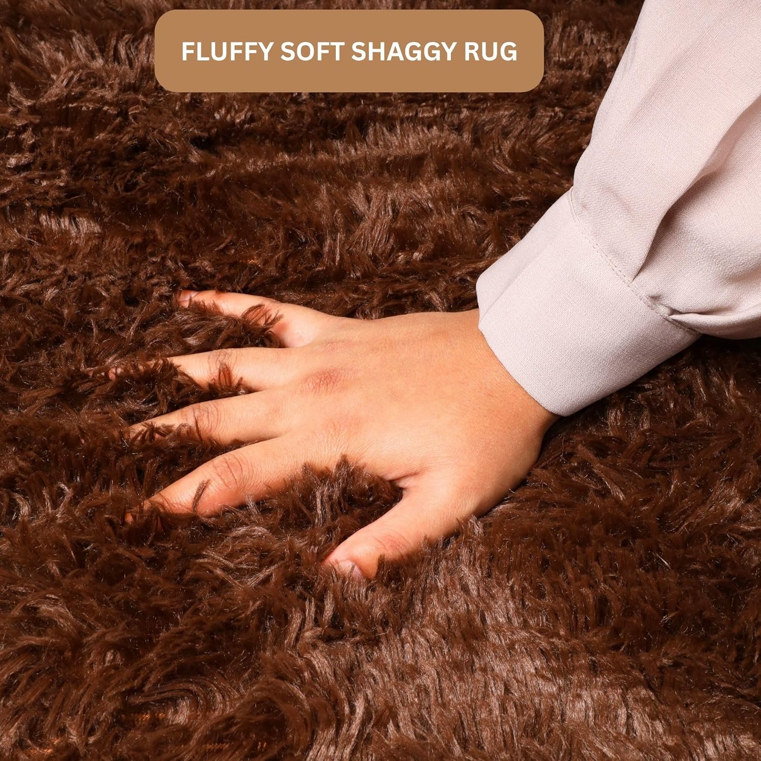 MOONLIGHT20015 4x4 Feet Round Area Rugs for Living Room Bedroom Brown, Non Slip Throw Rug Indoor Floor Carpet, Fuzzy Shag Rug for Nursery Girls Boys Kids Rooms, Dorm, Lounge, Home Décor Aesthetics