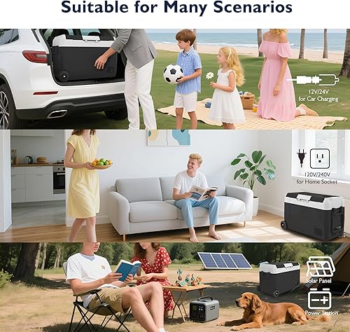 Miniatura 8 de SHAREWIN Refrigerador de 12 voltios, enfriador eléctrico de 58 cuartos (55 L) 1224 V CC y 110-240 V CA refrigerador para automóvil (-8   68 ) con