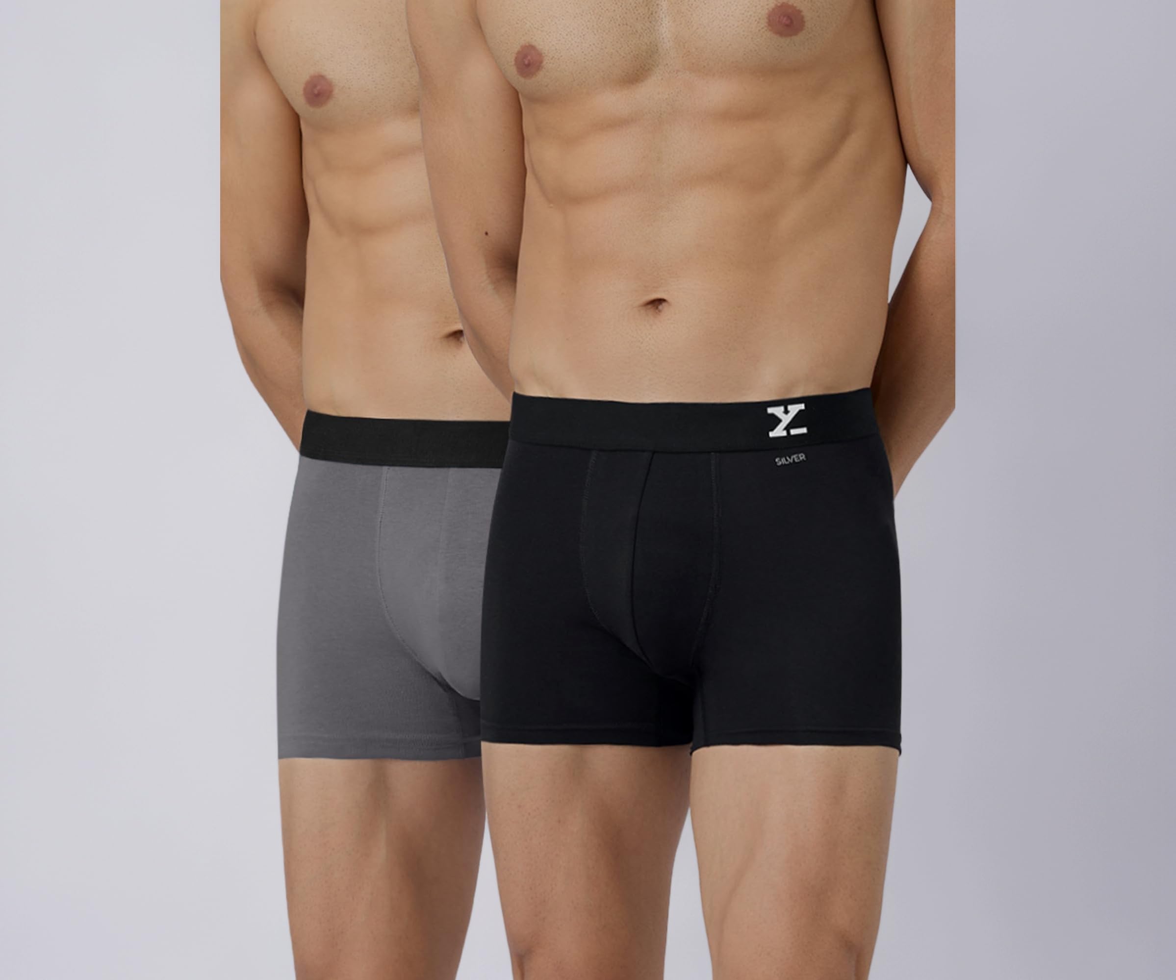Men's Aero Super Combed Cotton Regular Fit Solid Antimicrobial Trunks with No Marks Waistband (Pack of 2)