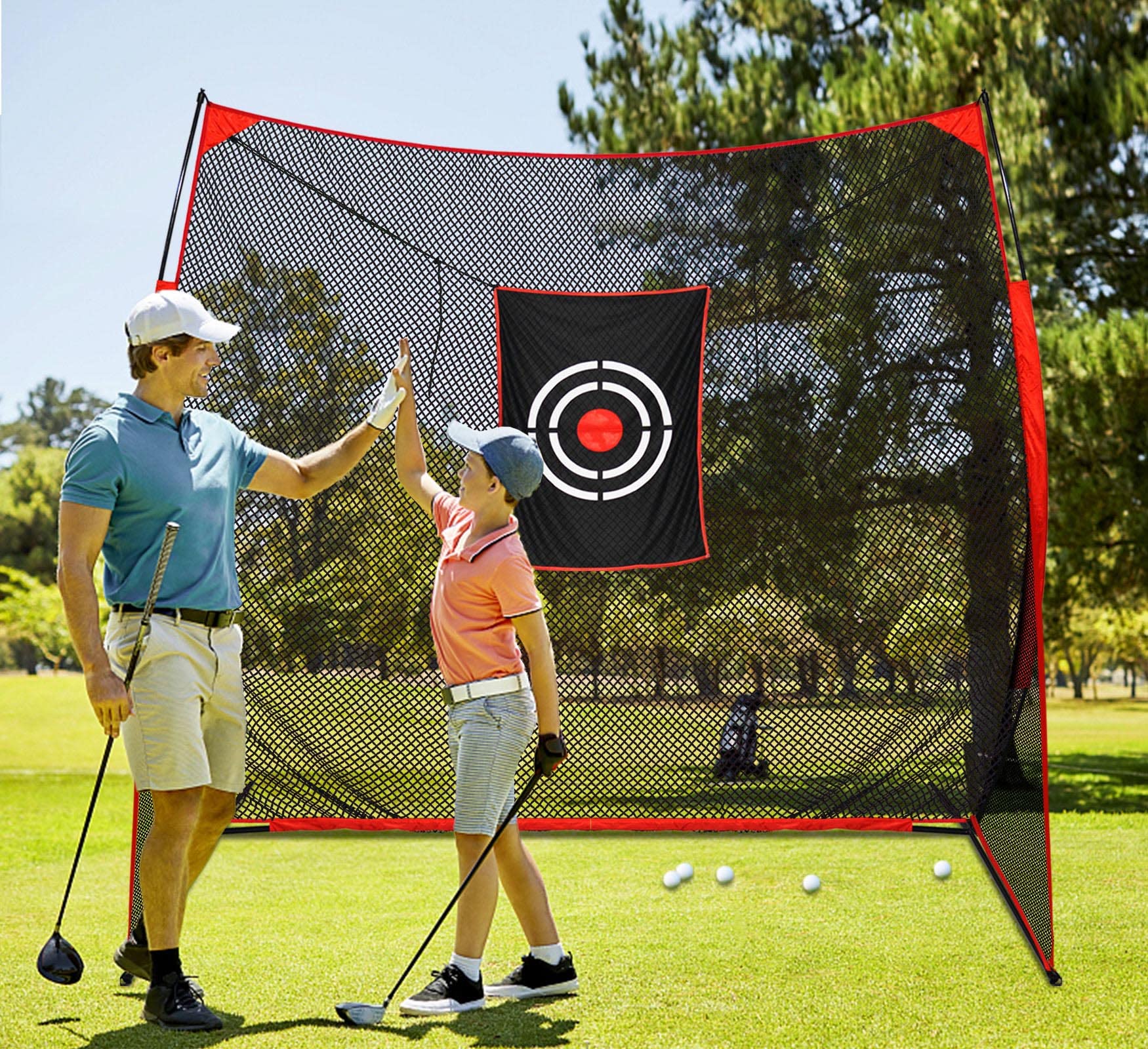 Golf Practice Hitting Nets for Backyard Driving Indoor Use Heavy Duty Practice Golf Driving Pitching Nets for Backyard Premium Portable Golfing Ball Netting Cages with Frame and Target