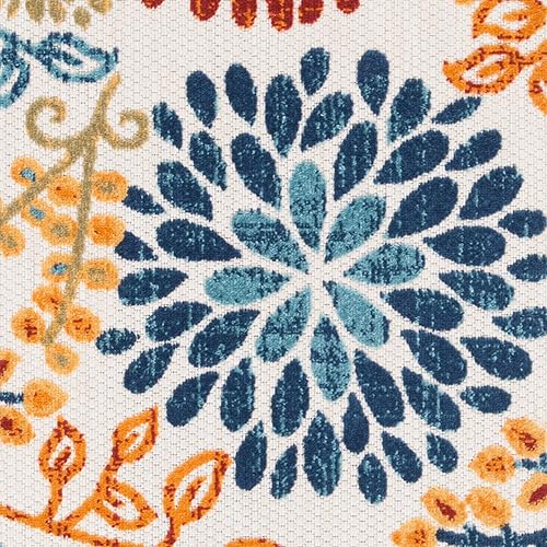 Miniatura 5 de SAFAVIEH Cabana Collection - Alfombra de área de 9 x 12 pies, color crema y rojo, diseño floral, no desprende pelusa y de fácil cuidado, para