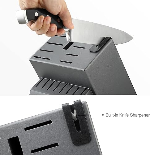 Vista 72 de McCook® Juegos de cuchillos, juego de cuchillos de cocina alemán de acero inoxidable con afilador incorporado Negro/Grafito