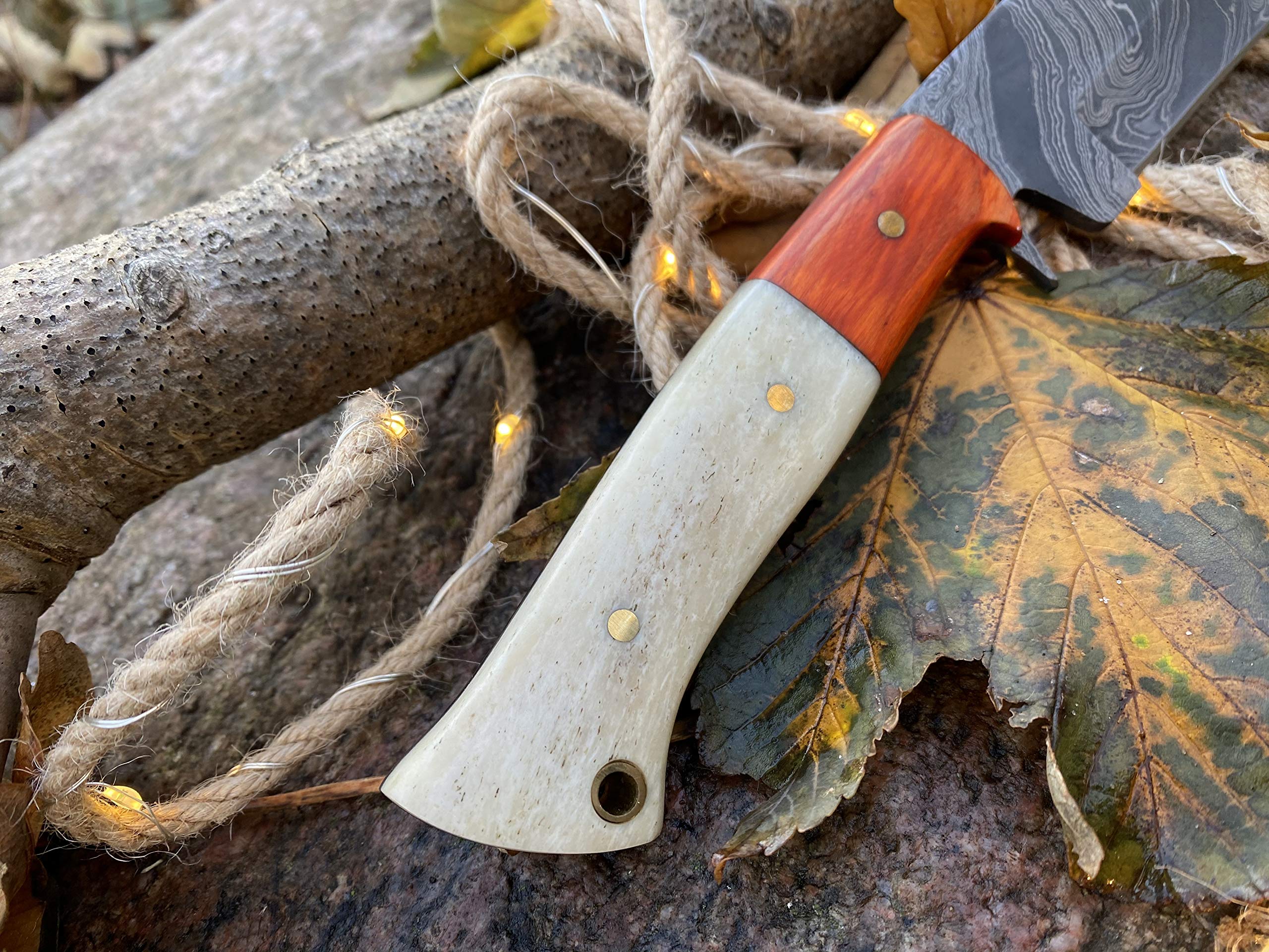 Perkin Damastmesser Jagdmesser mit Scheide - FBE111