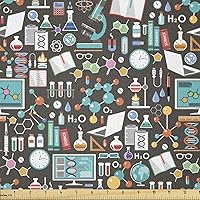 Vista 47 de Lunarable Tela suculenta de The Yard, flores en acuarela estilo pintura coloridas flores de primavera tema de jardinería, tela de microfibra