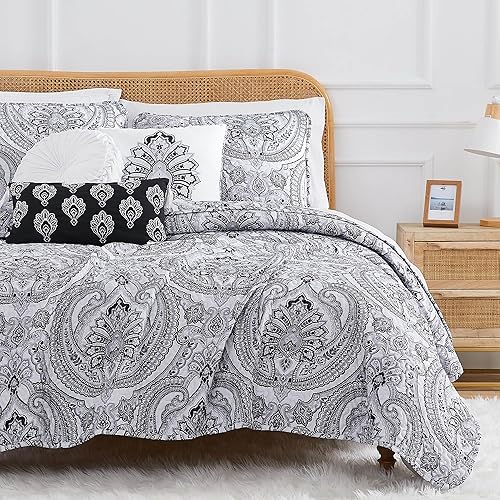 Miniatura 8 de Southshore Fine Living, Inc. Juego de edredón de 6 piezas tamaño Queen en una bolsa, tela ligera y suave, con una colcha, dos fundas a juego y tres
