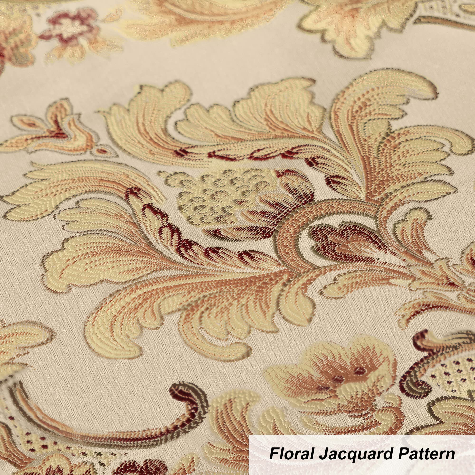 Loom and Mill Luxus-Tischsets, 6 Stück, florales Damast-Jacquard-Stoff, rutschfeste Tischsets für Esszimmer, Küche, Party, Urlaub, langlebige und waschbare Esstischsets (Khaki, 30.5x45.7 cm)