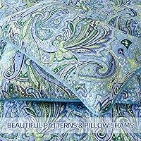 Vista 208 de DJY Juego de edredón de cachemira marrón, tamaño Queen, juego de colcha bohemia de 3 piezas, ropa de cama de microfibra suave y ligera con estampado