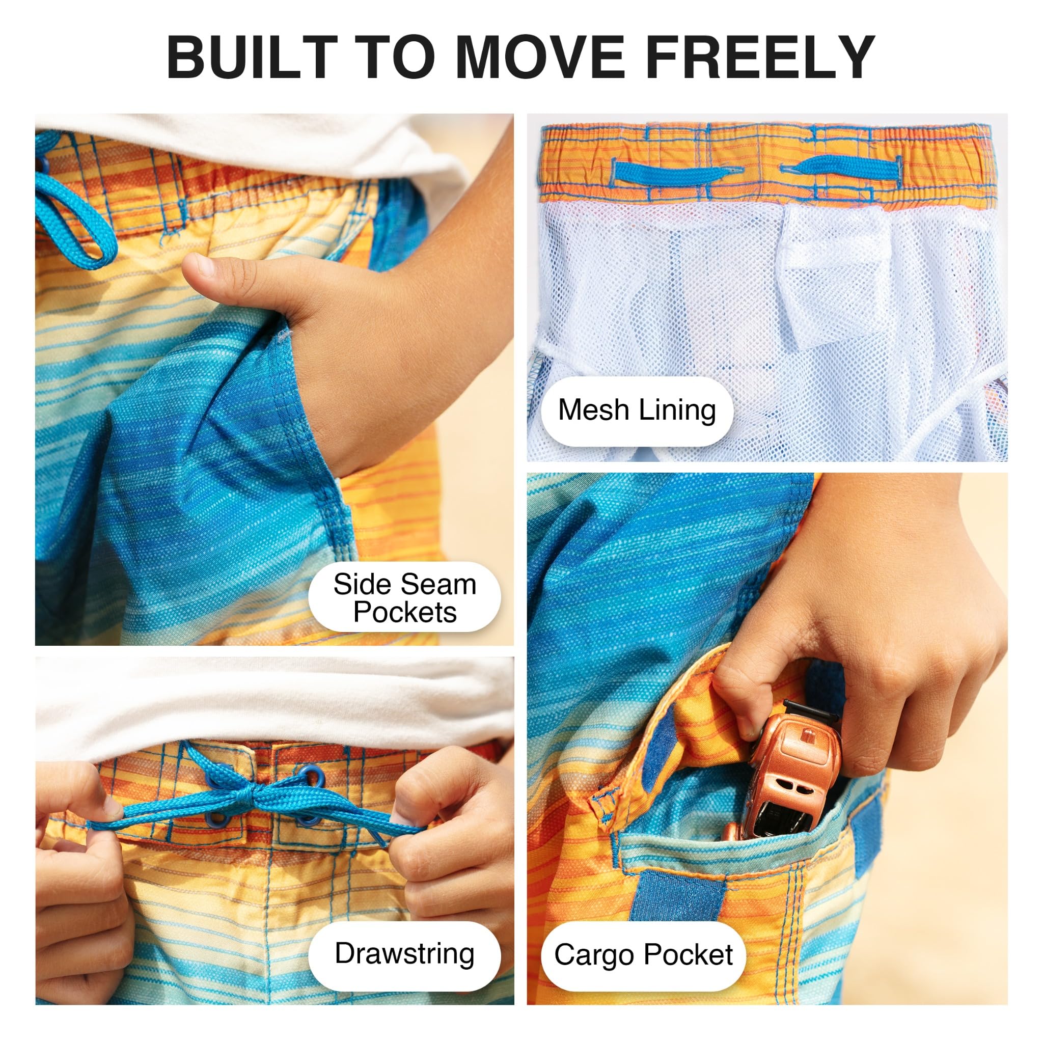 Kanu Surf Boys' Oahu Quick Dry Beach Swim Trunk