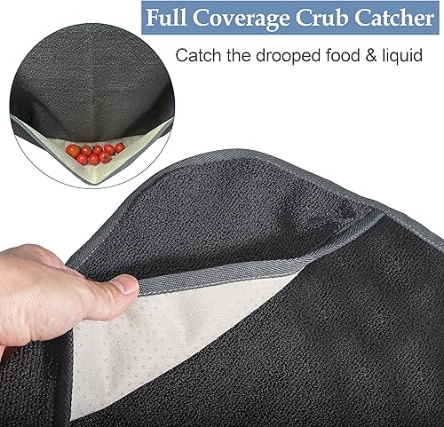 Vista 2 de Babero antideslizante para adultos para comer, baberos grandes impermeables para adultos, para mujeres mayores, hombres, lavables gris