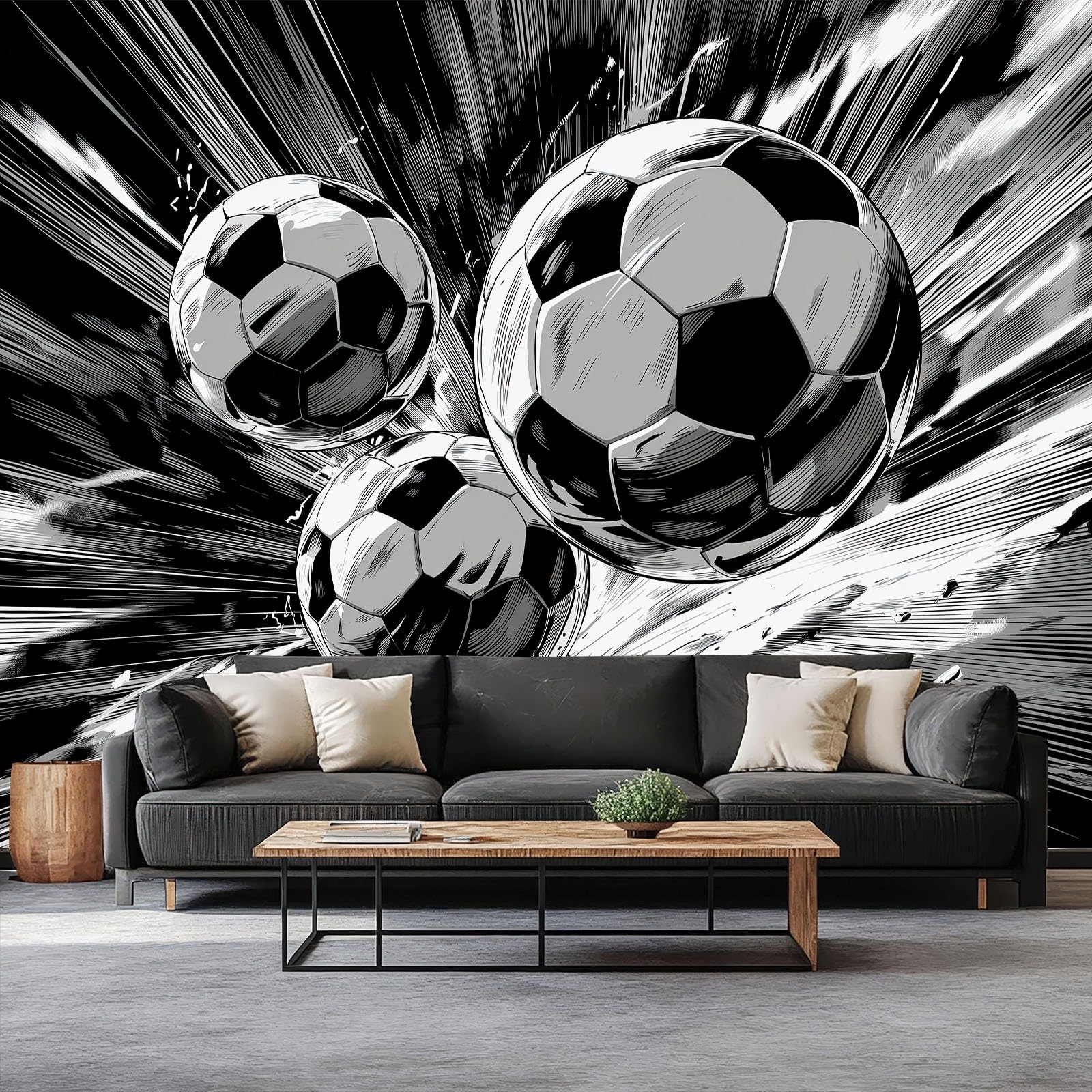 Football japonais papier peint panoramique dynamique pour une chambre d'ado branchée