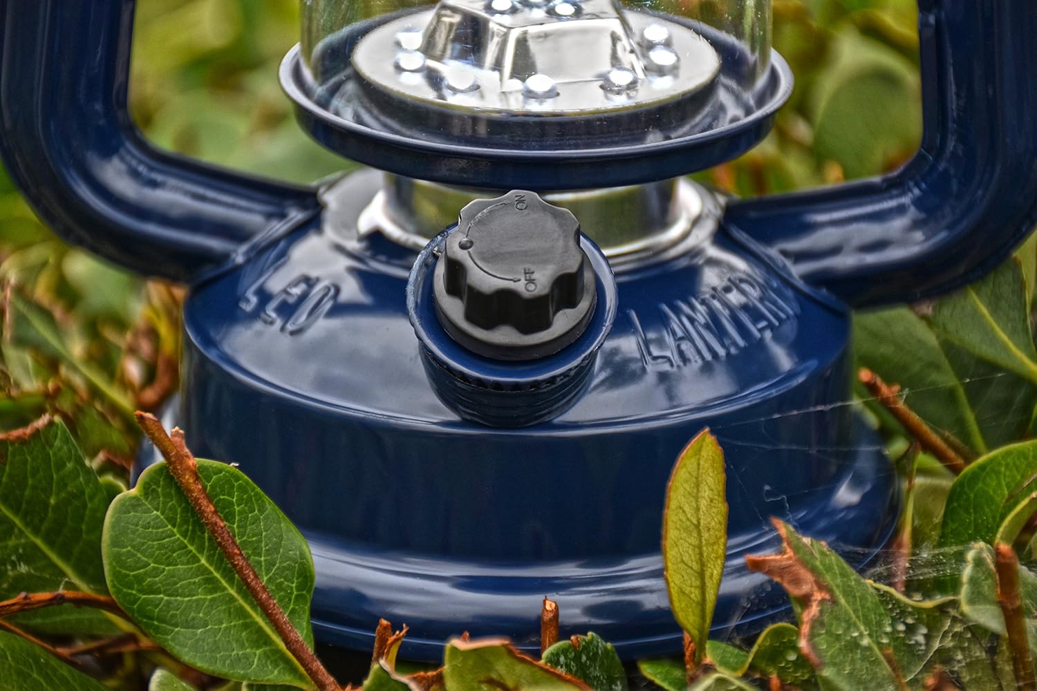 SE 15-LED Blue Hurricane Lantern with Dimmer Switch - FL805-15BL