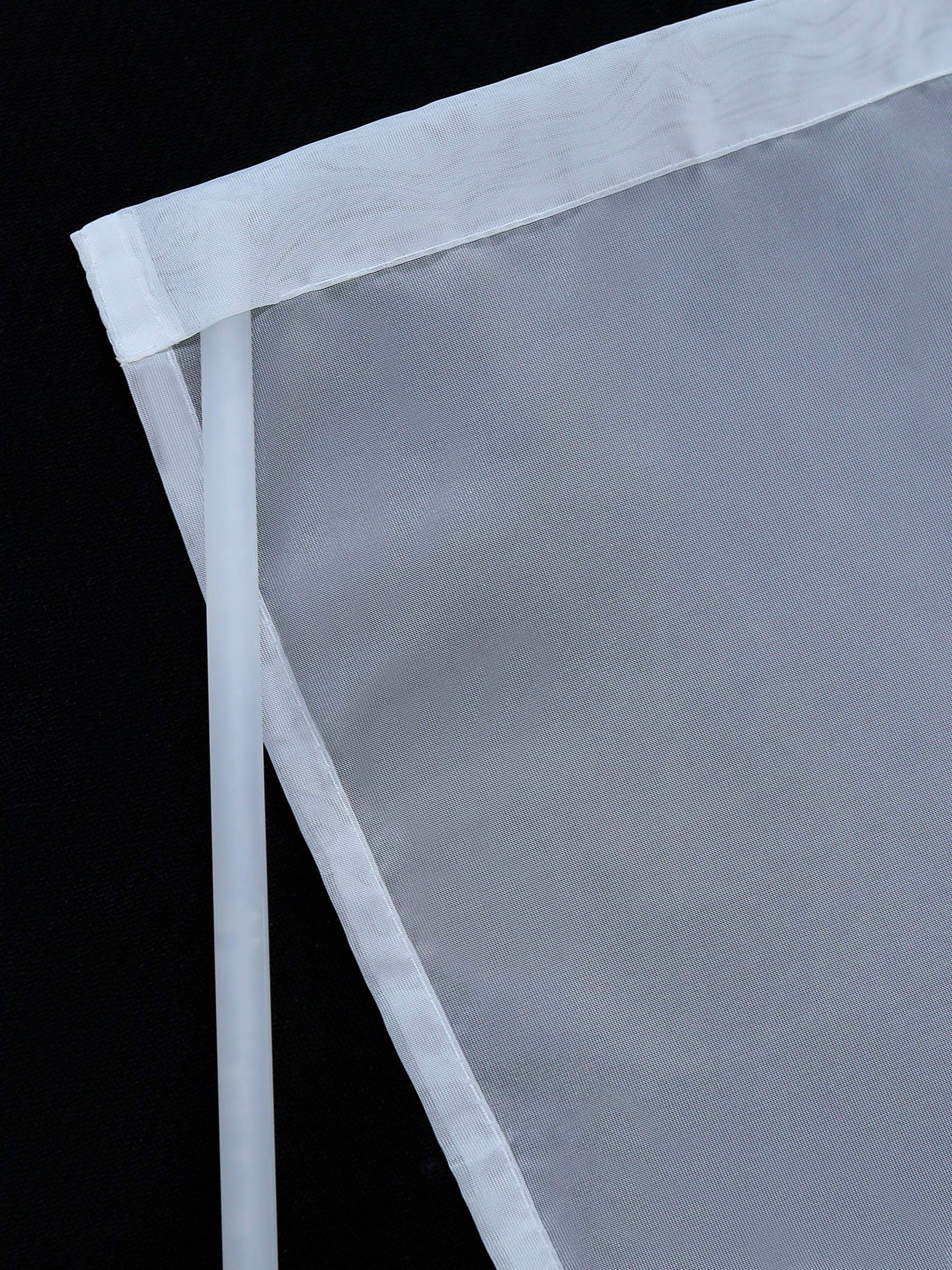 ESLIR Schiebegardinen Voile Flächenvorhänge Set 2er Klettband Weiß 57x245 | Schiebevorhang, Fenstergardinen, Gardinen für Schienensystem, mit Klettschiene, Vorhang Transparent, Uni Schals, 2 Stück