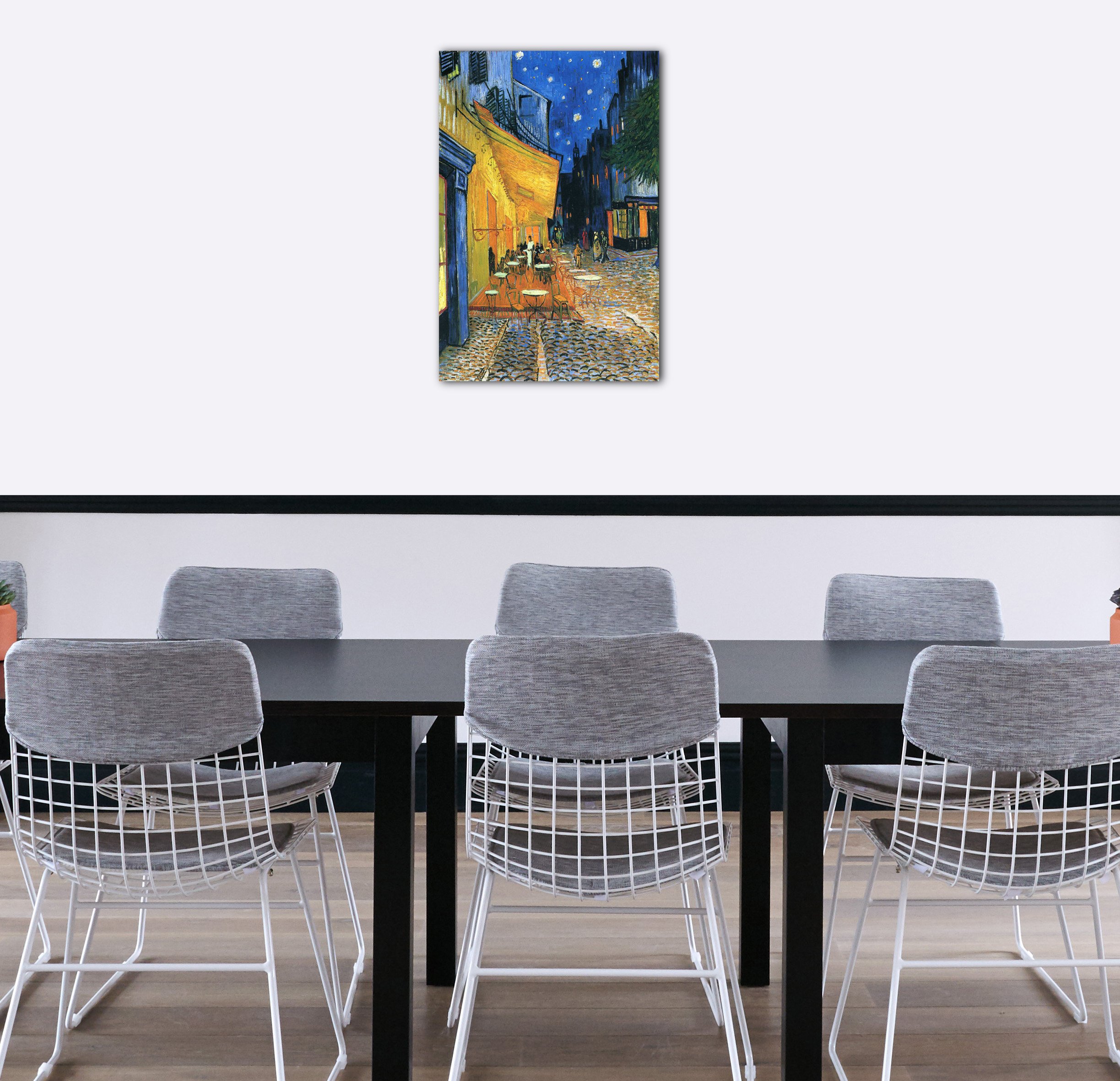 Printed Paintings Stampa su Tela con Telaio (80x120cm): Vincent Van Gogh - Cafe de la Nuit (1888) - Quadri Moderni
