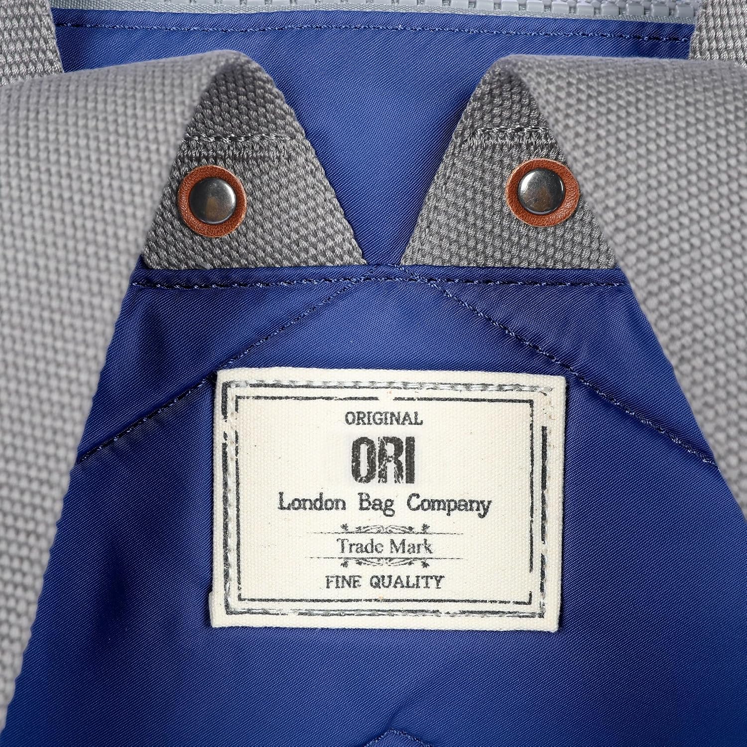 ORI LONDON Small Tote Bag Backpack - Nylon Tote Backpack for Women & Men - Wide Mouth, Chunky Zippers - The Bantry, Burnt Blue Nylon