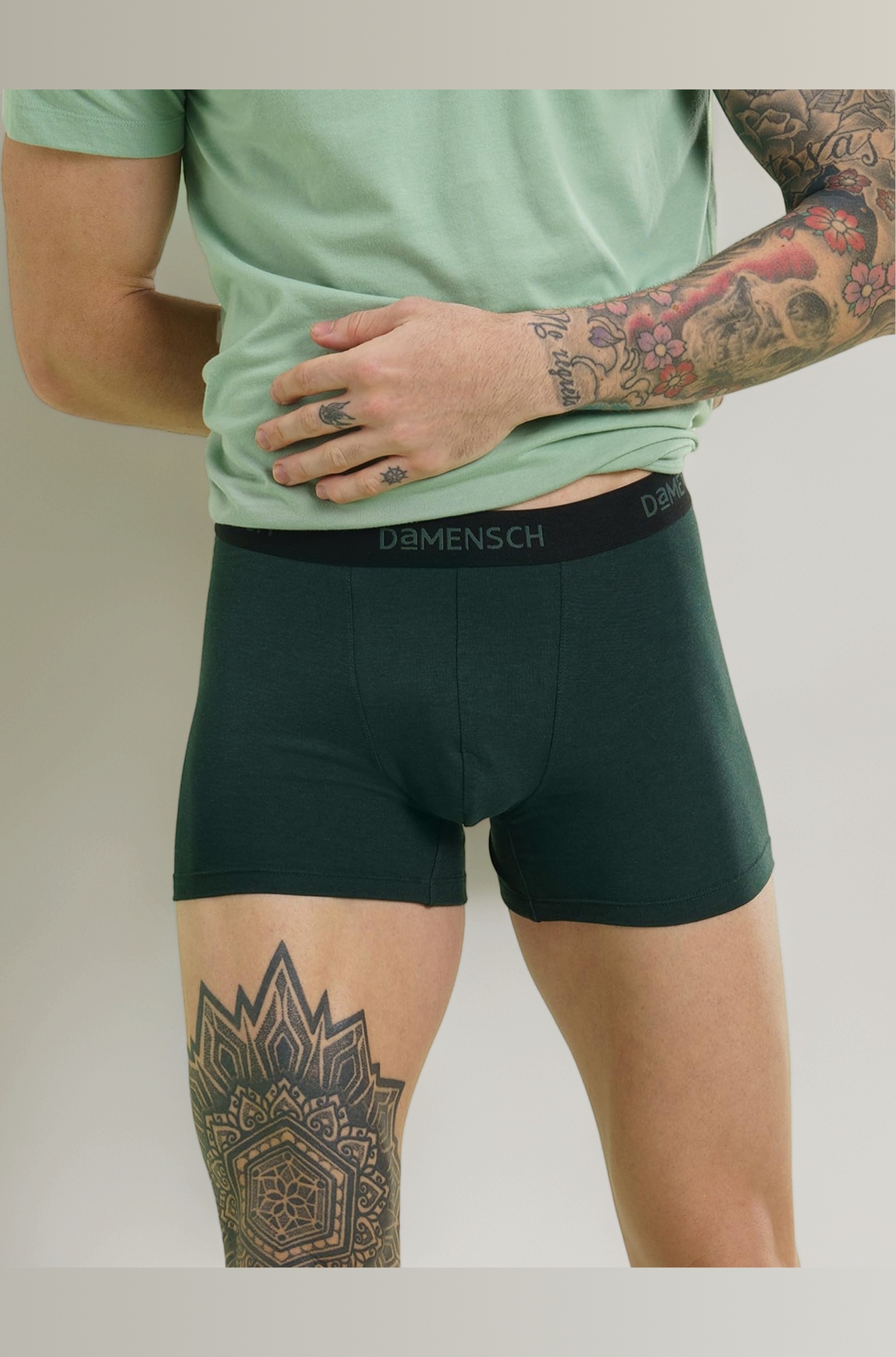 DAMENSCH Men Solid Anti-Odour Peppermint Finish, Ultra Soft with Premium Shine EPP Classic Trunks