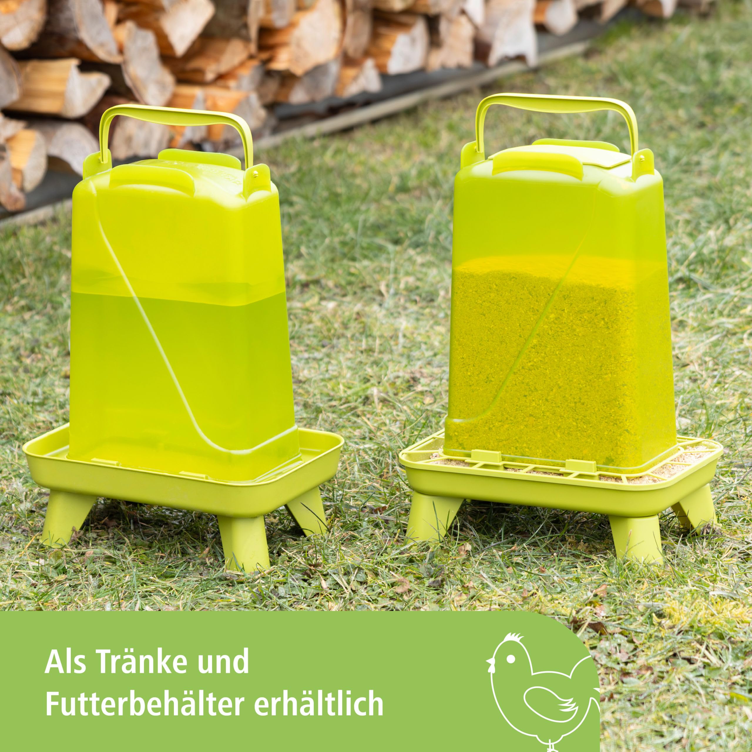 Kerbl Hobbyfarming Futterautomat 3,5 L – Mit Standfüßen, Gitter & Messskala, Rot/weiß, Für Hühner Und Geflügel
