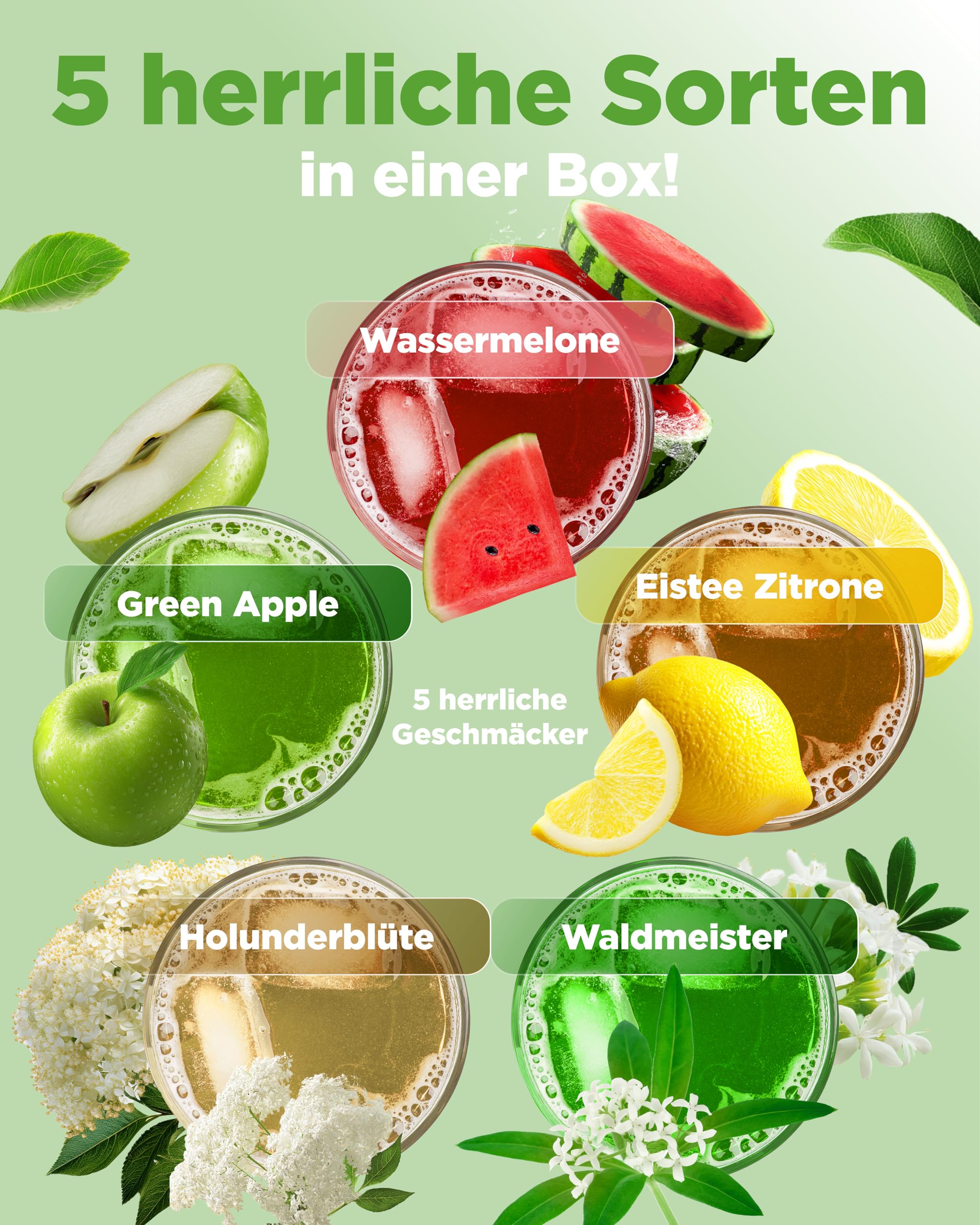 vit4ever Yummy Sirup Zero Mixed Set, 10 x 65ml, zuckerfrei und praktisch ohne Kalorien, mit nur 1kcal je 100ml Wasser-Sirup-Mischung, hochkonzentriert, für 8 l Fertiggetränk, vegan | 1 kcal je 100 ml, hochkonzentriert, für 8 l Fertiggetränk, vegan