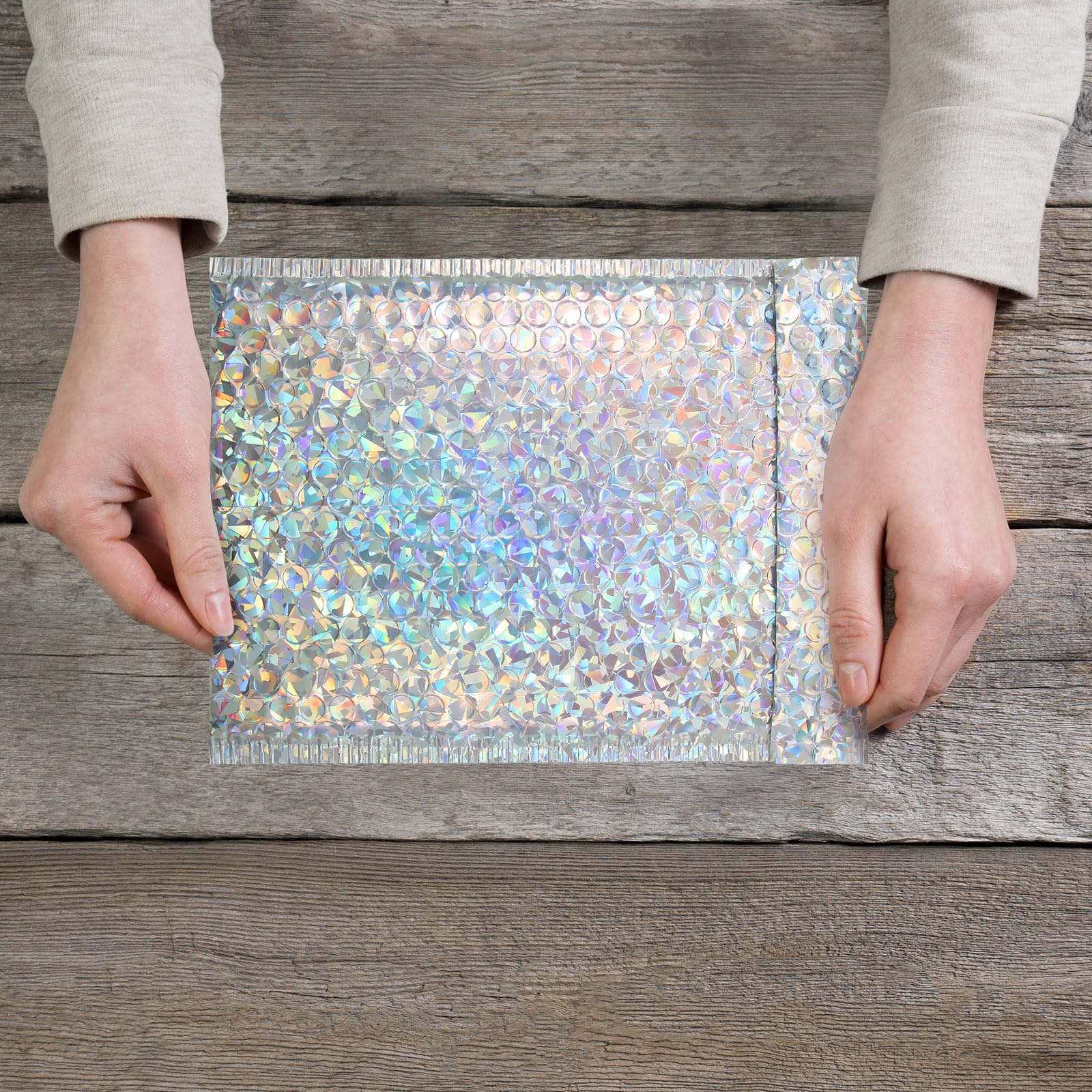 Fulmoon Holografische Luftpolster-Versandtaschen, 10,2 x 20,3 cm, 30 Stück