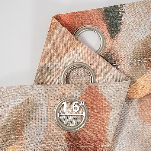 Miniatura 3 de MEETSKY Cortinas florales para sala de estar, cortina de otoño de lino de 84 pulgadas de largo, filtrado de luz, protege la privacidad, cortinas con