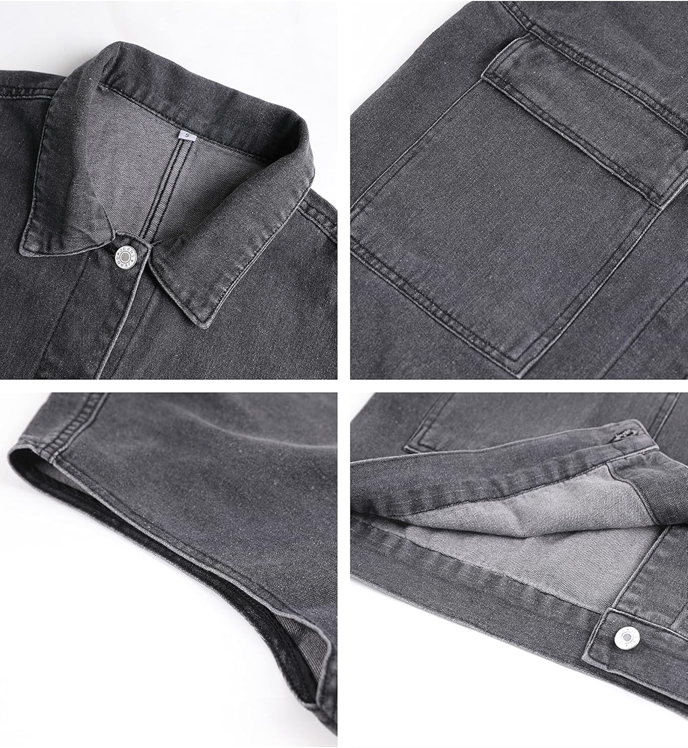 Huaqiao Womens Denim Vest Mid long Jacket Jean Sleeveless Vest with Pockets - Image 7