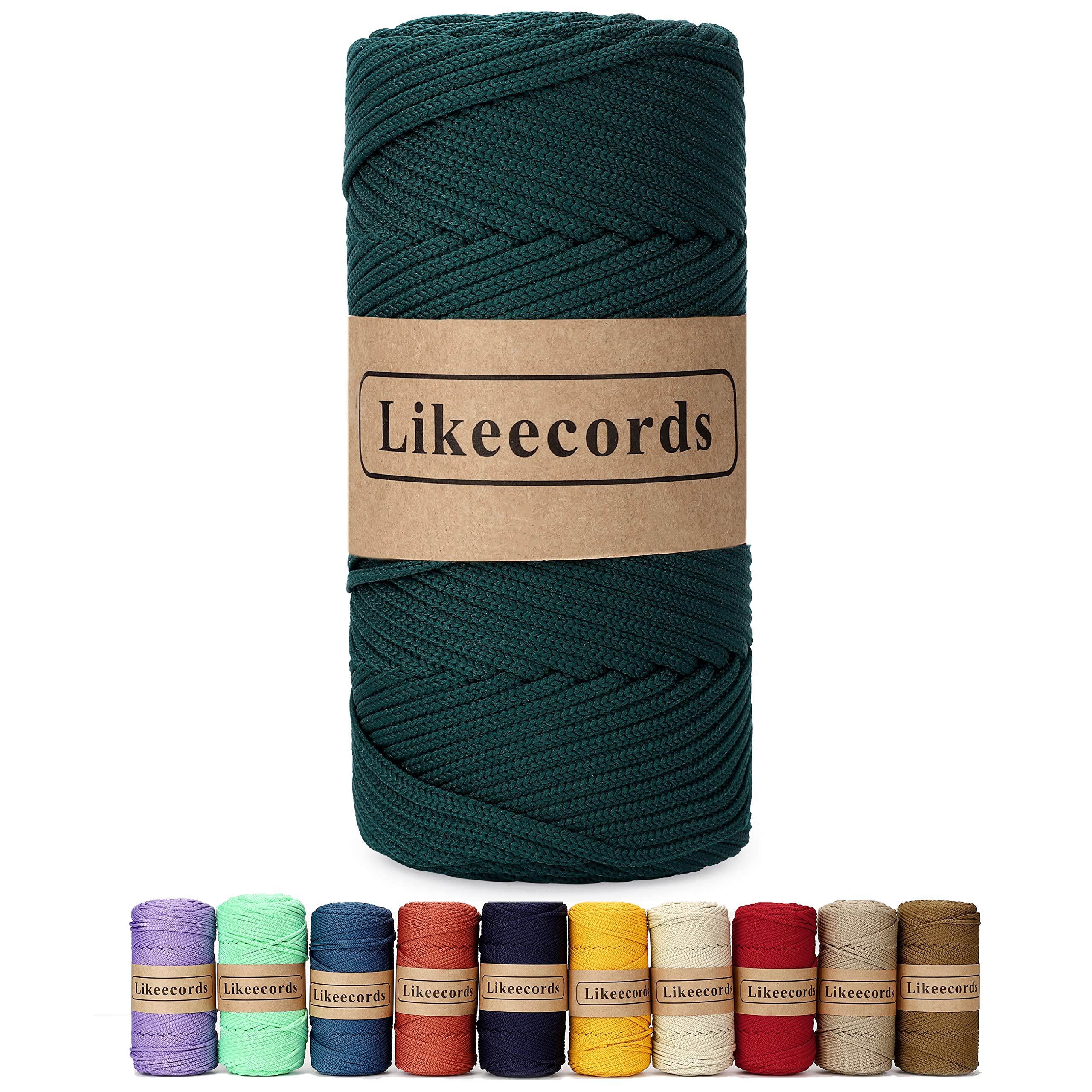 Cordon élastique macramé tressé 4mm haute résistance pour suspension et art créatif