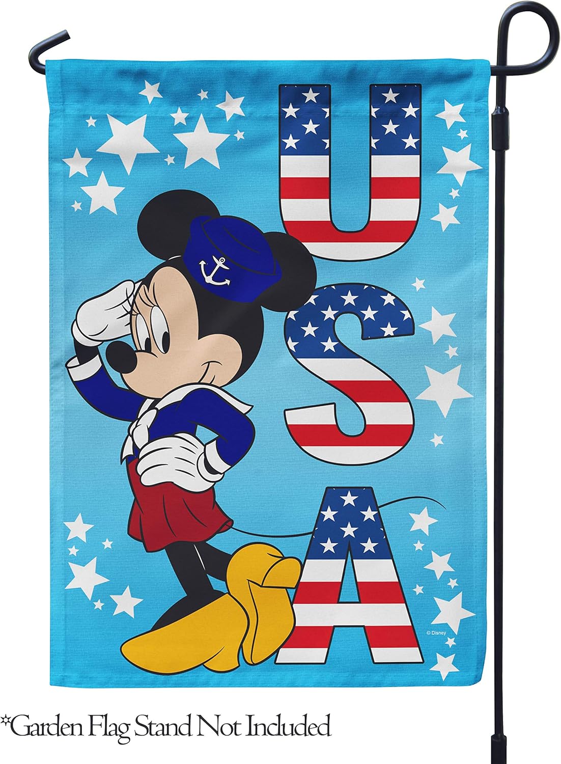 Flagology, Disney, Minnie Mouse, USA Minnie – Garden Flag 12" x 18", Outdoor/Indoor, Exclusive Premium Fabric, Officially Licensed Disney