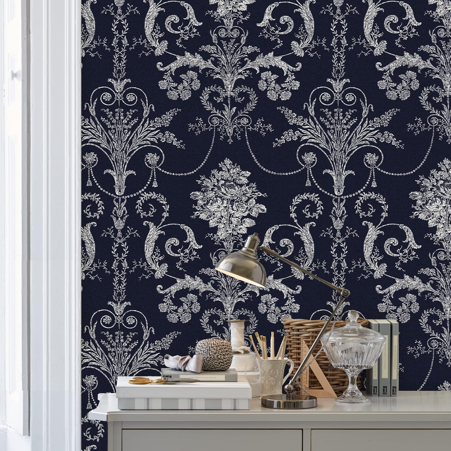 Laura Ashley Josette Midnight Wallpaper