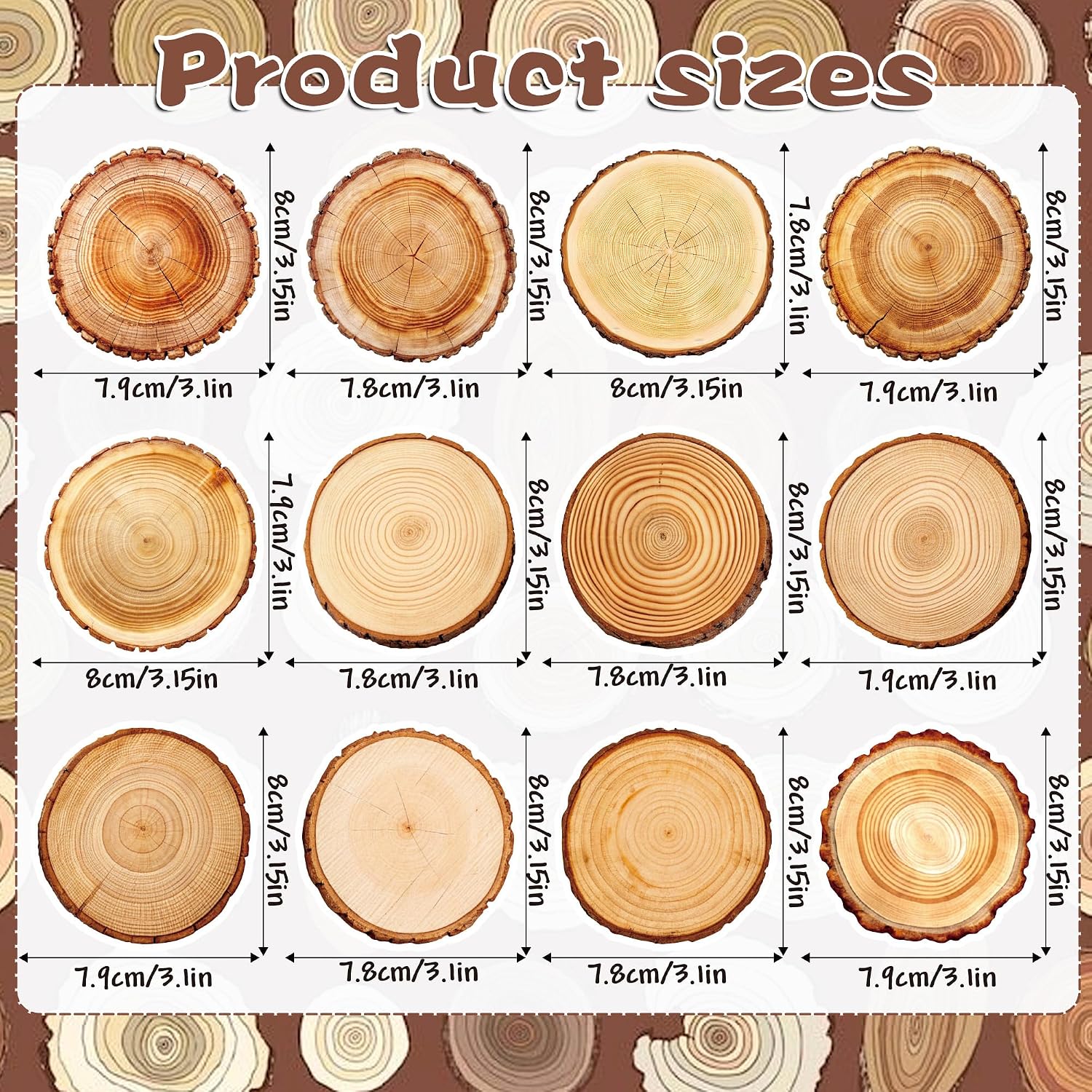 12 Pads Wood Grain Sticky Notes Set - 240 Sheets 3x3 Inch Wood Oval Themed Self Adhesive Memo Pads, Cute Wooden Rounds Slice Design Sticky Notepads for Office Meeting Note Taking School Gift Decor image 3