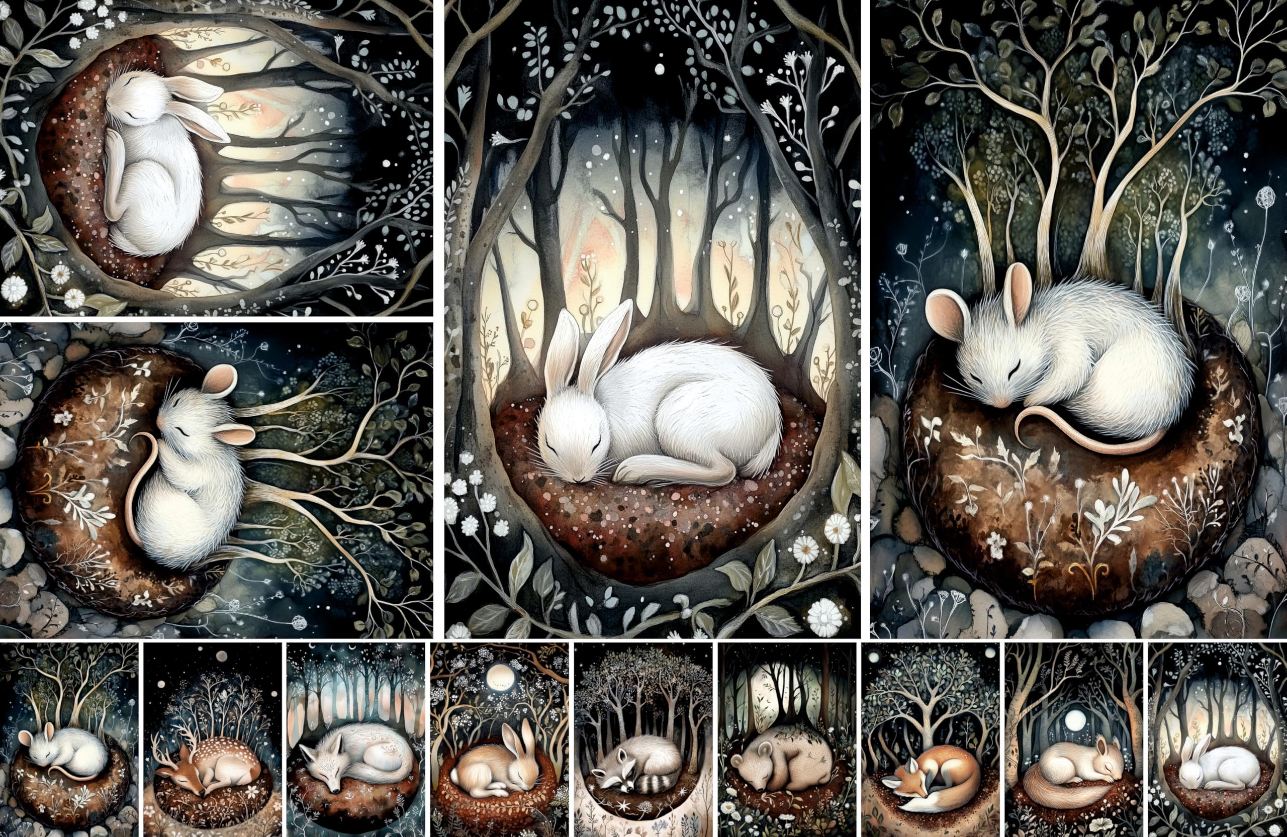 Sleepy Animal Reispapier, 29,2 x 29,2 cm (2 Blatt) – Decoupage-Papier, 16 Designs für Collage, gemischte Medien, Kartenherstellung & Basteln, Decoupage von CRAFT KREATIVELY