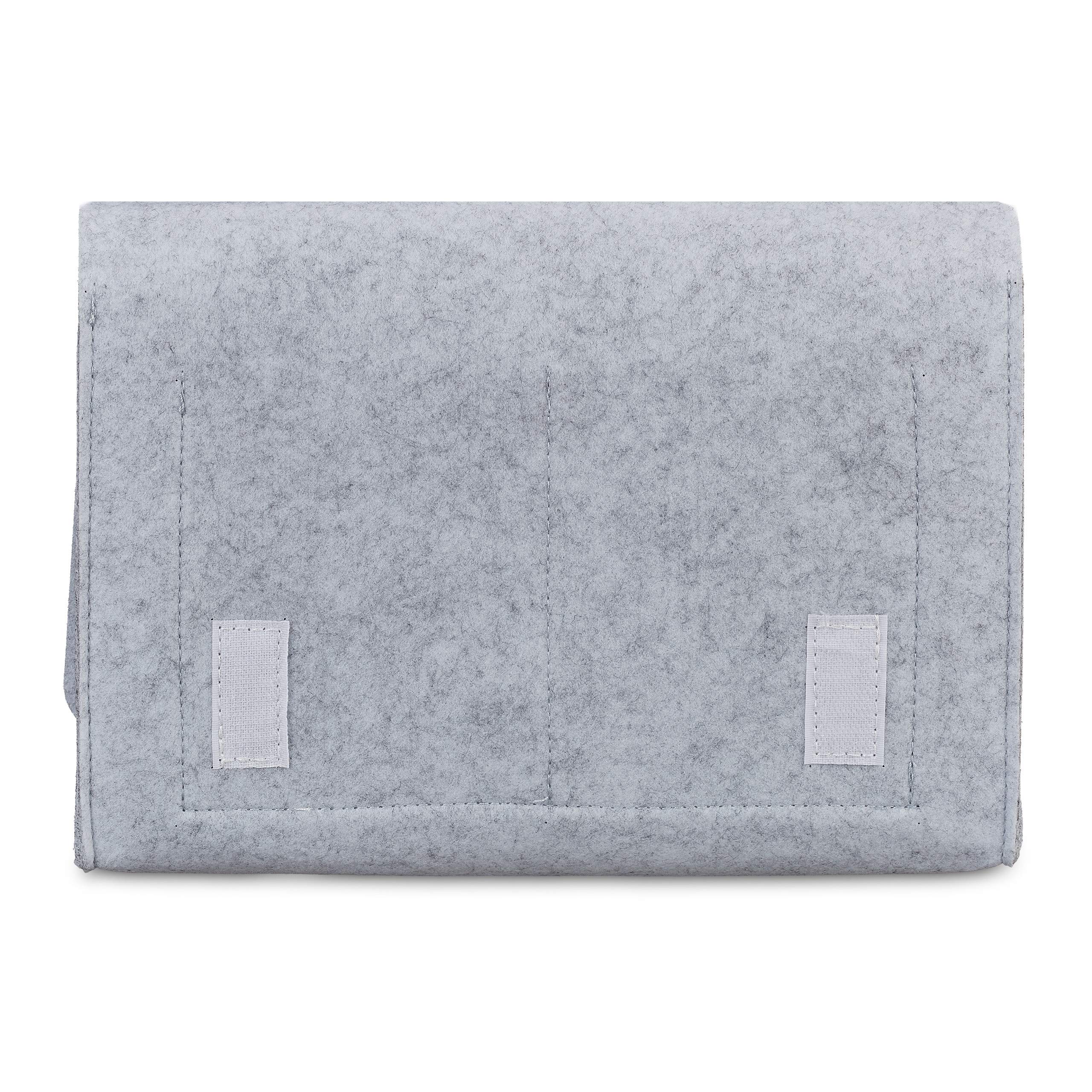 Relaxdays elaxdays Torba na łóżko, do zawieszenia, 6 przegródek, 4 zapięcia na rzepy, filcowa, organizer na łóżko, wys. x szer. x gł.: 27 x 31,5 x 11,5 cm, jasnoszara, 27 x 31,5 x 11,5 cm