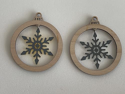 Miniatura 7 de Personalized Christmas 2024 Tree Ornament, Custom Engraved Names, Family Members, Laser Cut Wood Bauble, Hanging Acrylic Snowflakes, Xmas Decor,