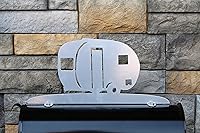 Vista 127 de Hobby, Recreation and Career Style Metal Powder Coated Mailbox Topper (Tent Camping, Matte Black)