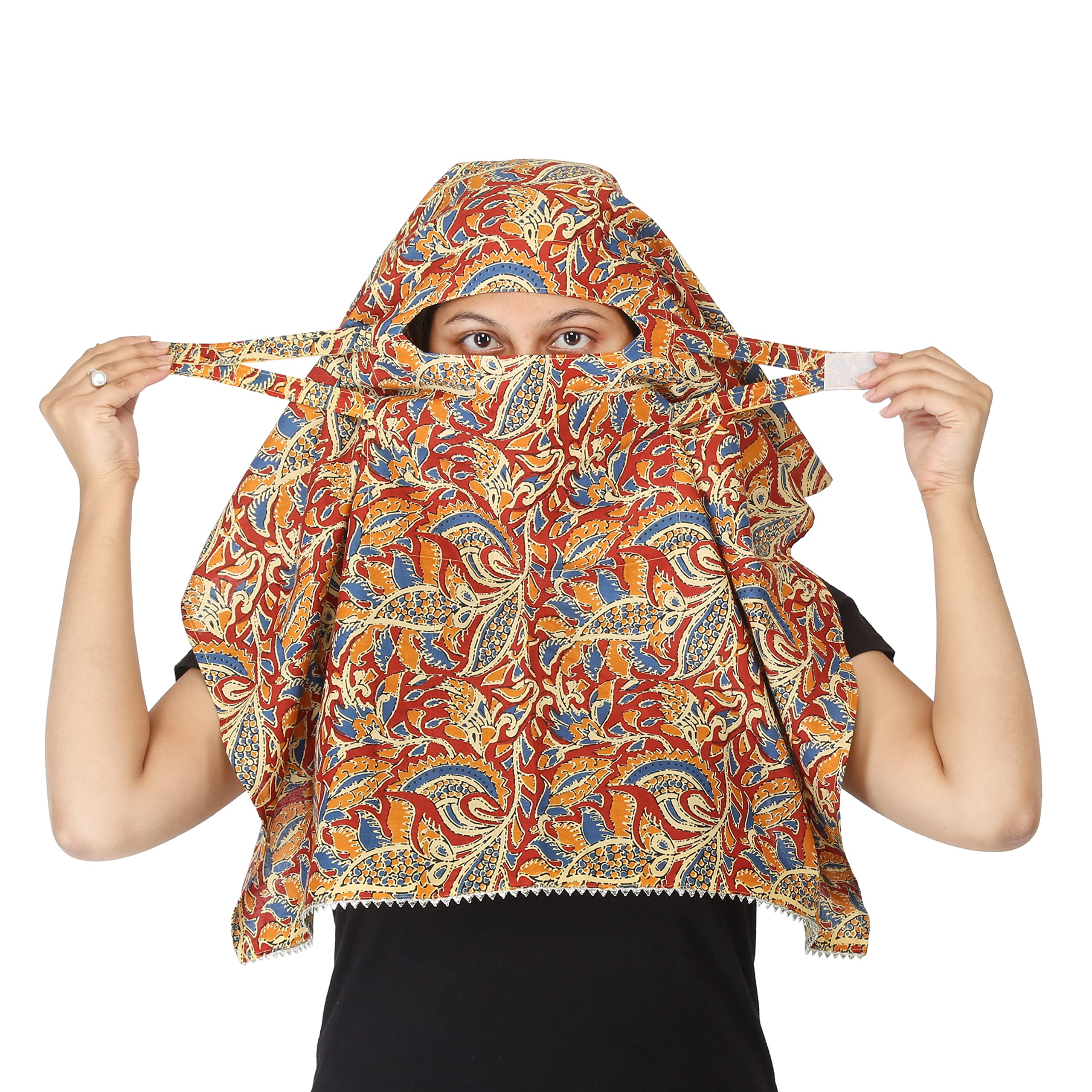 kaly india style for every story Scarf For Women Cotton Printed Mask Face Cover Head Wrap Covering Bandana Double Layer Mask Sun UV Rays Protection Under Helmet Cover Bike Two Vehicle Scarf-picture-13
