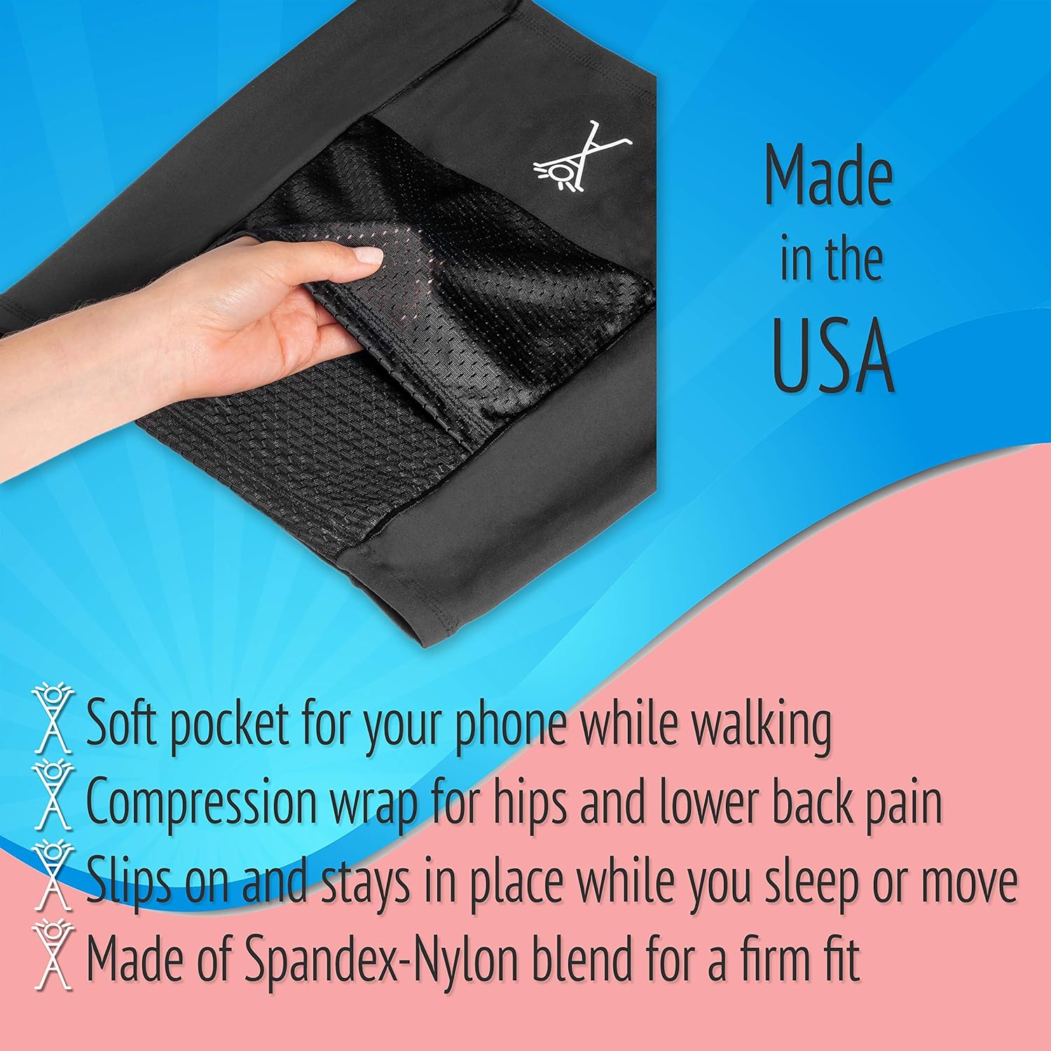 Alki Active Hip Pain Relief Compression Band for Women - Hip Support, Hip Flexor Support, Pain in Hip Area, Hip Joint Pain, Compression Wrap with Pocket (Small) : Health & Household